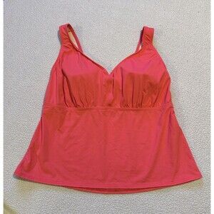 Miraclesuit Women's Swim Top Tankini Size 18W Dark Coral Soft Bra Cup Slimming
